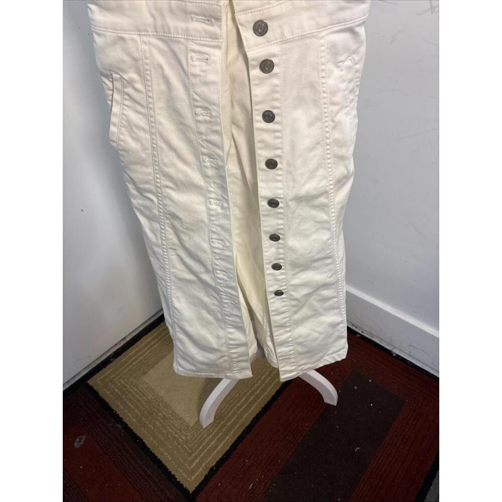 j crew Trademark White Denim Button Down Midi Vintage Style Dress 0P - Picture 5 of 8